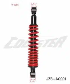 A red and black Front Suspension 255mm (SU-36) (JZB-AG001) for a motorcycle.