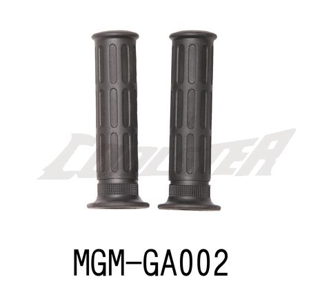 Two motorcycle grips with the Handle Bar Grips for ATV (L.R-Set) 3150DX-2 (HALR-10) (MGM-GA002) initials on them.