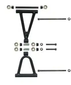 A set of Front A-Arm for 3050B (FAA-5A) (MGM-JA002) parts for the front suspension of a car.