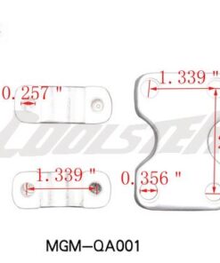 A collection of measurements for motorcycle Handle Bracket 210 (HBB-11) (MGM-QA001) and Brackets.