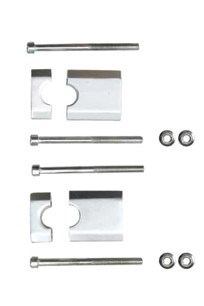 A set of Handle Bracket 214F (MGM-QA004) and screws for holding and mounting various items.