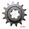An image of a Front Sprocket for 47cc/49cc (SPF-1) (LCJ-D010) with the number 14.
