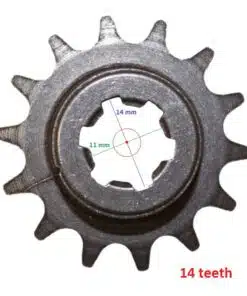 An image of a Front Sprocket for 47cc/49cc (SPF-1) (LCJ-D010) with the number 14.