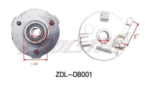 A diagram highlighting the Front-Left Brake Shoe Assembly 3125B (BSFL-8) (ZDL-DB001) of the zdl - d0001.