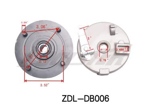 The Front-Right Brake Shoe Assembly 3150DX-2 (BSFR-7) (ZDL-DB006) is shown with a diagram of the Brake Hub and Drum parts.