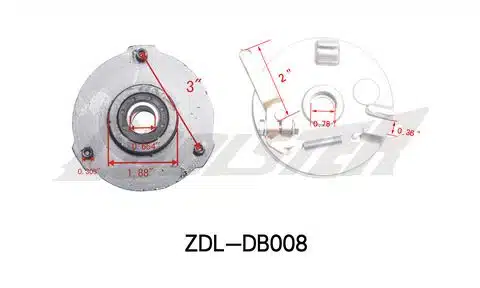 Zdl - Front-Right Brake Shoe Assembly 3050C (BSFR-12) (ZDL-DB008) - d8008.
