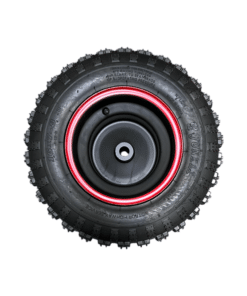 A Front Wheel for 6125B 125CC Go Kart (16x6-8) (WHF-32) with a red rim and white background.