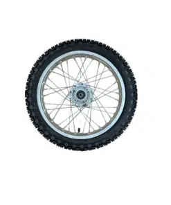 A Front Wheel for XR-125A and QG-214-2 125CC Dirt Bike (60/100-14) (WHF-1) on a white background.