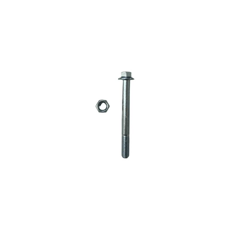 A Nut and Bolt for ATV Spindle isolated on a white background.