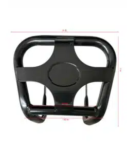 A black plastic cup holder with Front Metal Bumper for ATV-3125B/3125B-2 125CC ATV (BDSSF-3125B) dimensions labeled, viewed from the top against a white background.