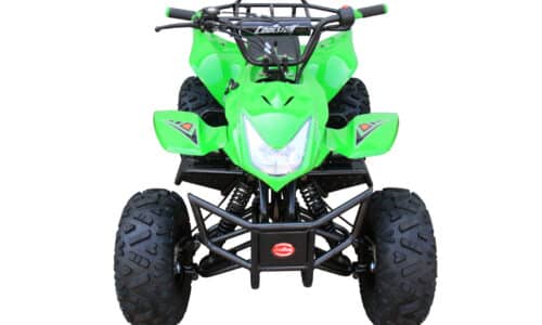 A green atv on a white background.