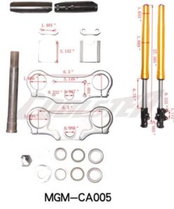 A set of Front Fork 214FA (FO-16) (MGM-CA005) including a fork and holder.