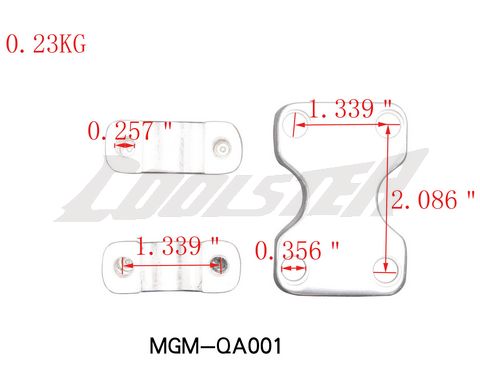 A collection of measurements for motorcycle Handle Bracket 210 (HBB-11) (MGM-QA001) and Brackets.