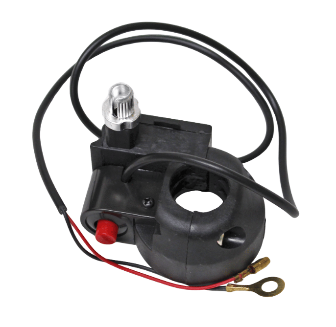 A SW-1 ignition switch for 50 with a wire attached to it, serving as a kill switch.