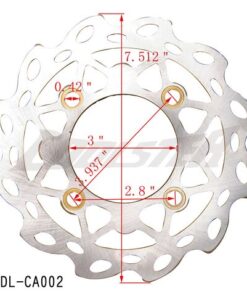 A diagram displaying the dimensions of a Front Disc Brake 214:190mm (BDFR-7) (ZDL-CA002).