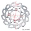 A diagram displaying the dimensions of a Front Disc Brake 215:220mm (ZDL-CA003) disc brake rotor.