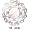 A dimensional diagram of a Rear Disc Brake 214 (BDFR-6) 190mm (ZDL-CE002).