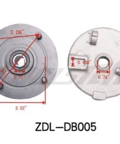 A diagram illustrating the dimensions of the Front-Left Brake Shoe Assembly 3150DX-2 (BSFL-7) (ZDL-DB005) brake hub.