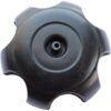 A black plastic Gas Tank Cap (Plastic) (GTC-2) (SLJ-BQG01) resembling a gas tank cap on a white background.