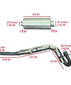 MU-15 - MGM-FQ009 - Complete Exhaust Assembly with Muffler for QG-214, XR-125