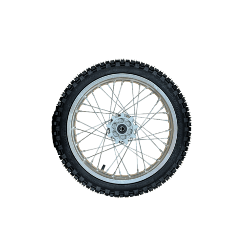 A Front Wheel for XR-125A and QG-214-2 125CC Dirt Bike (60/100-14) (WHF-1) tire on a white background.