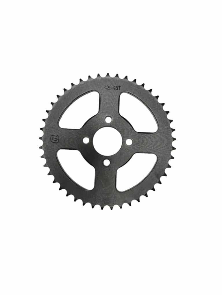 Rear Sprocket for 3125XR8U2, 3125C-2, 3125F2 125CC ATV with 45 teeth isolated on white background.