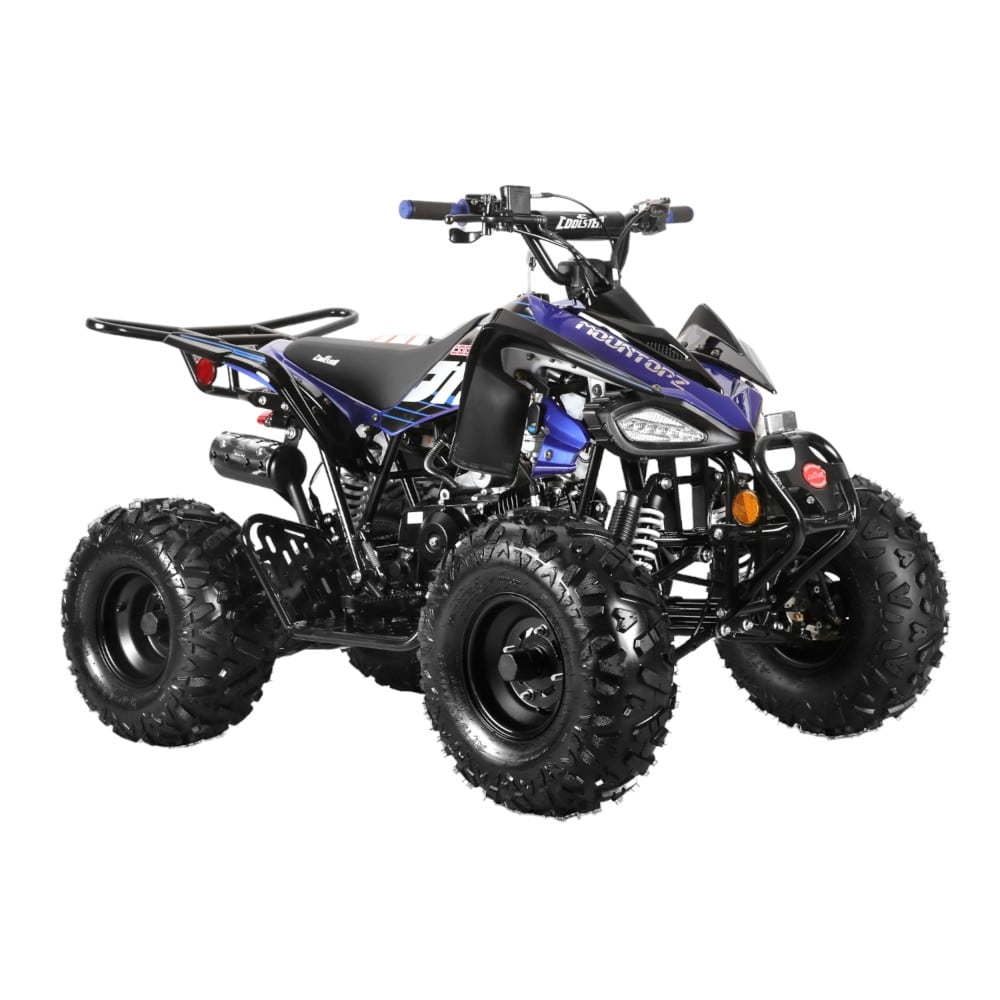 Coolster 125cc 3125CX2 Mid-Sized Sport Style ATV Blue Front Right Quarter View-Photoroom