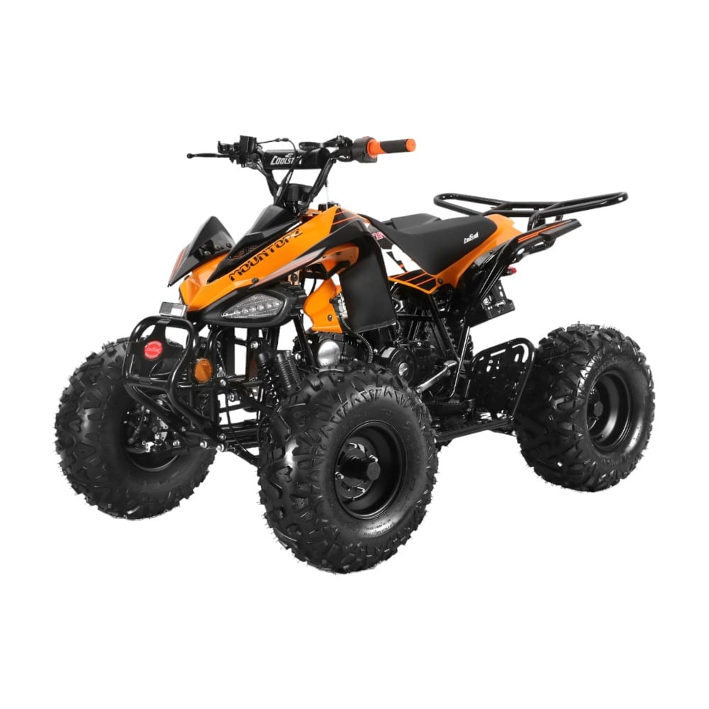 Coolster 125cc 3125CX2 Mid-Sized Sport Style ATV Orange Front Left Quarter View-Photoroom