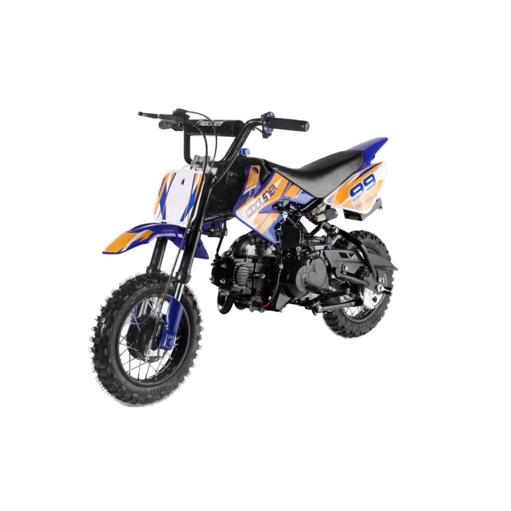 Coolster 125cc QG-213 Dirt Bike Blue Front Left Quarter View