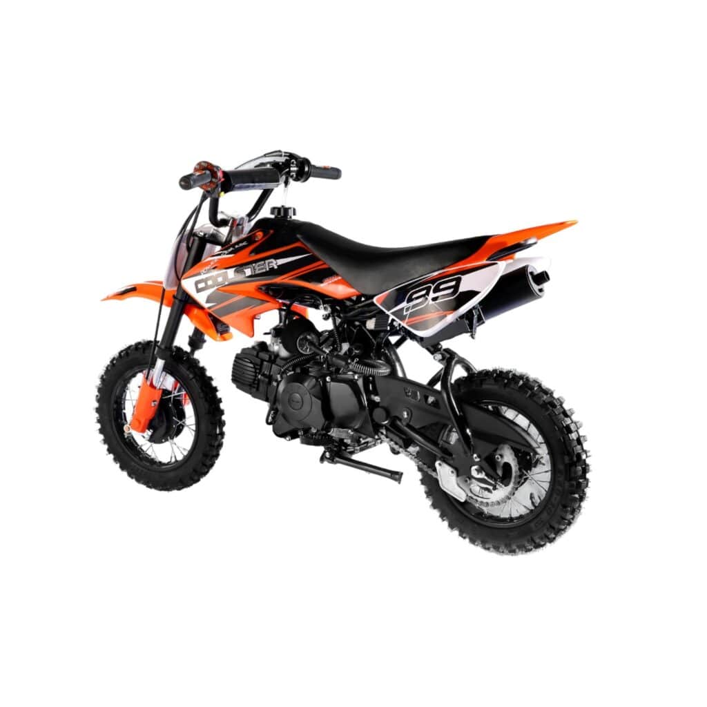 Coolster 125cc QG-213 Dirt Bike Orange Rear Left Quarter View