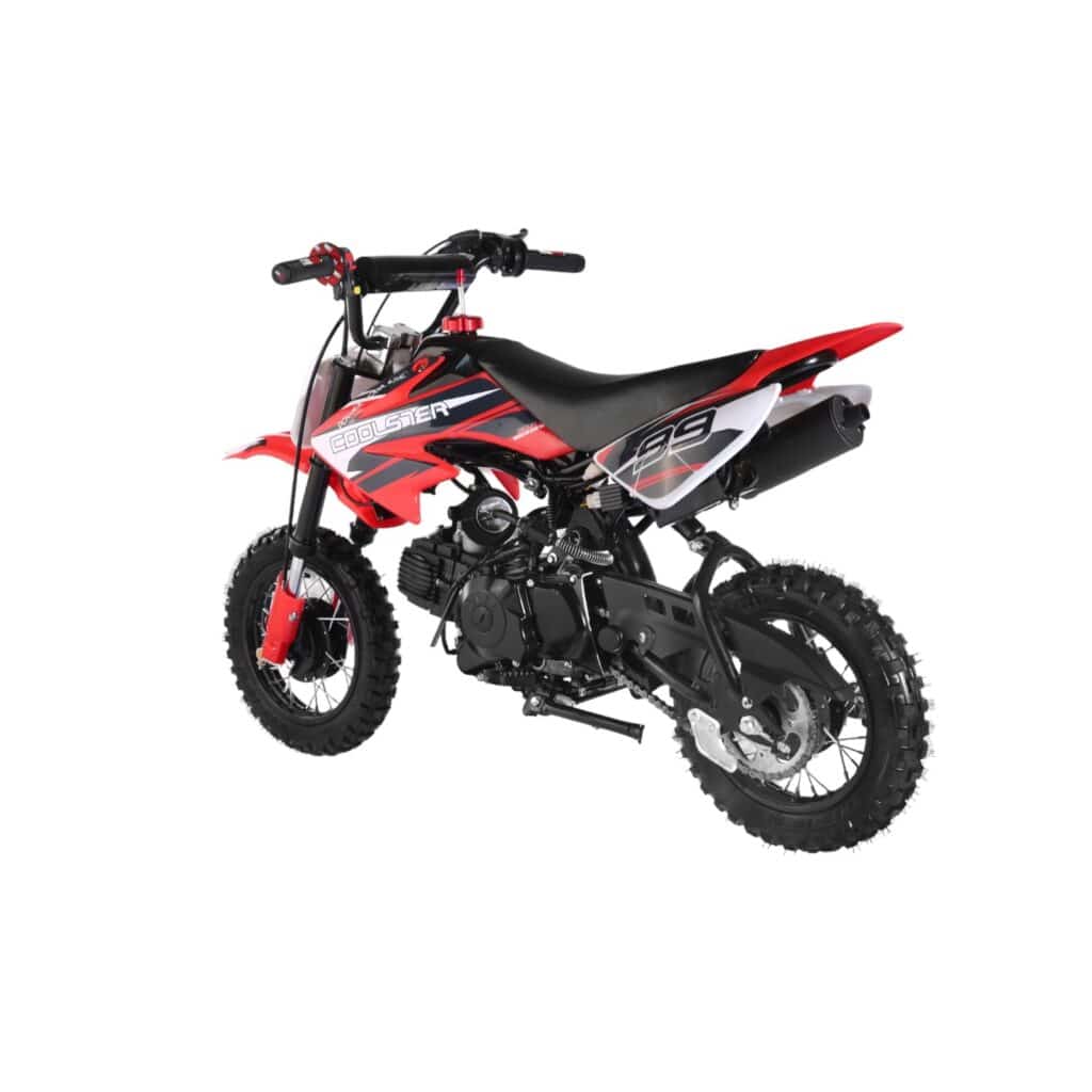 Coolster 125cc QG-213 Dirt Bike Red Rear Left Quarter View