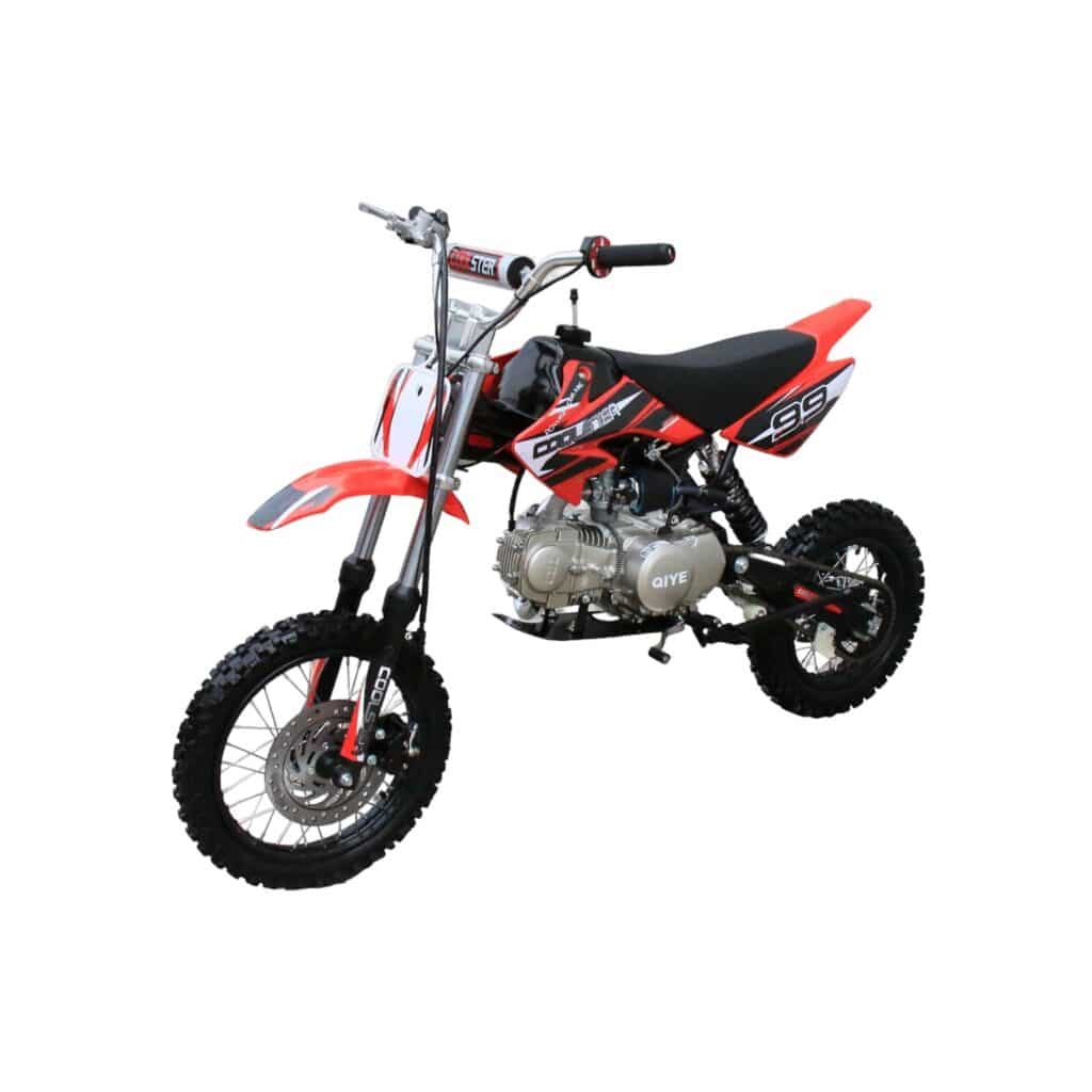 Coolster 125cc XR-125 Semi-Automatic Dirt Bike Red Front Left Quarter View