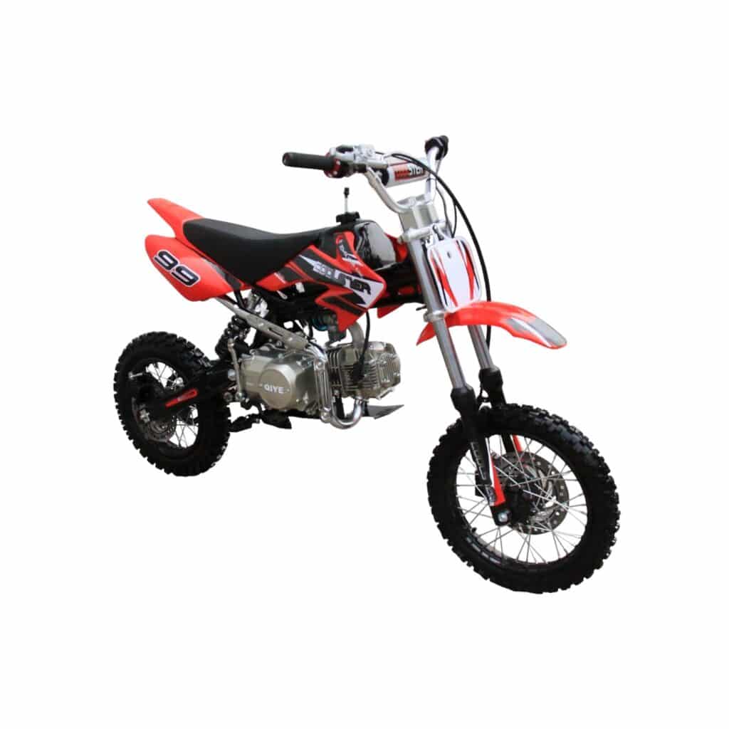 Coolster 125cc XR-125 Semi-Automatic Dirt Bike Red Front Right Quarter View