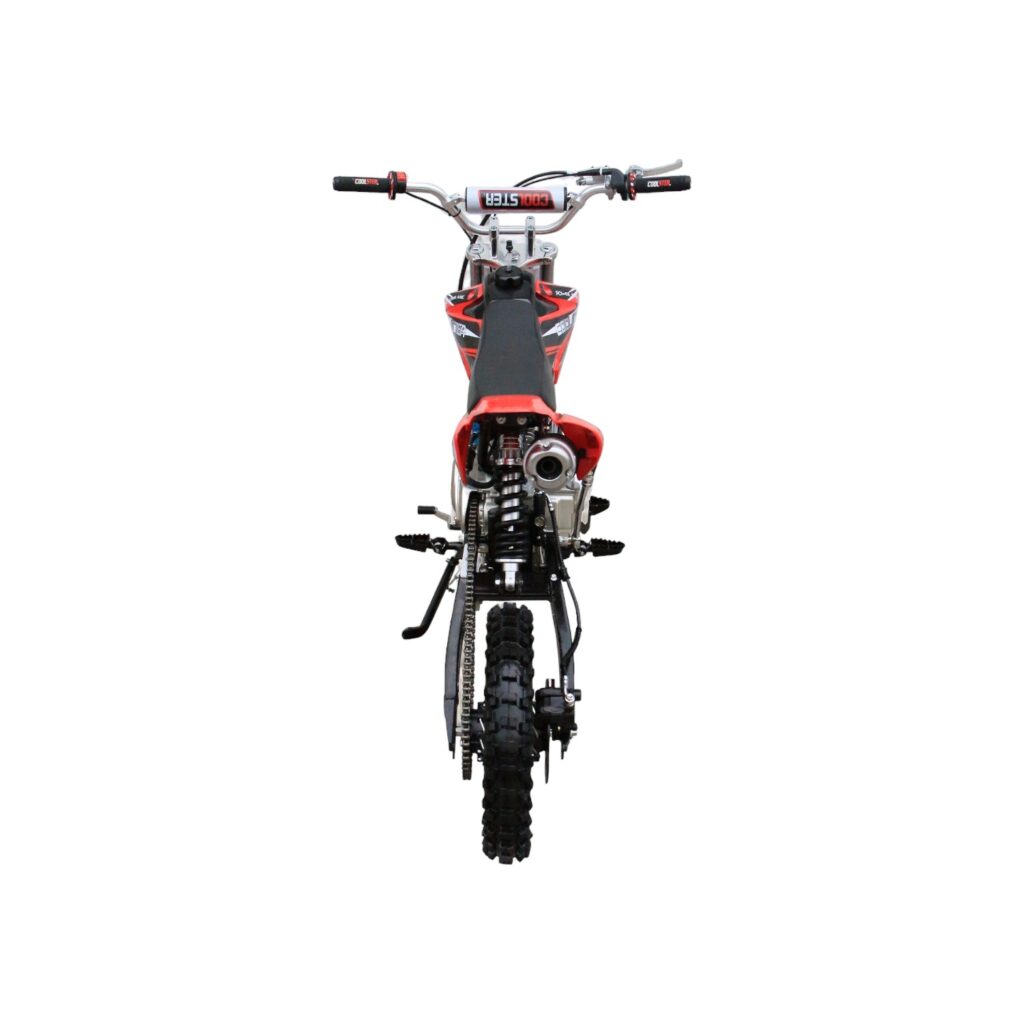 Coolster 125cc XR-125 Semi-Automatic Dirt Bike Red Rear View