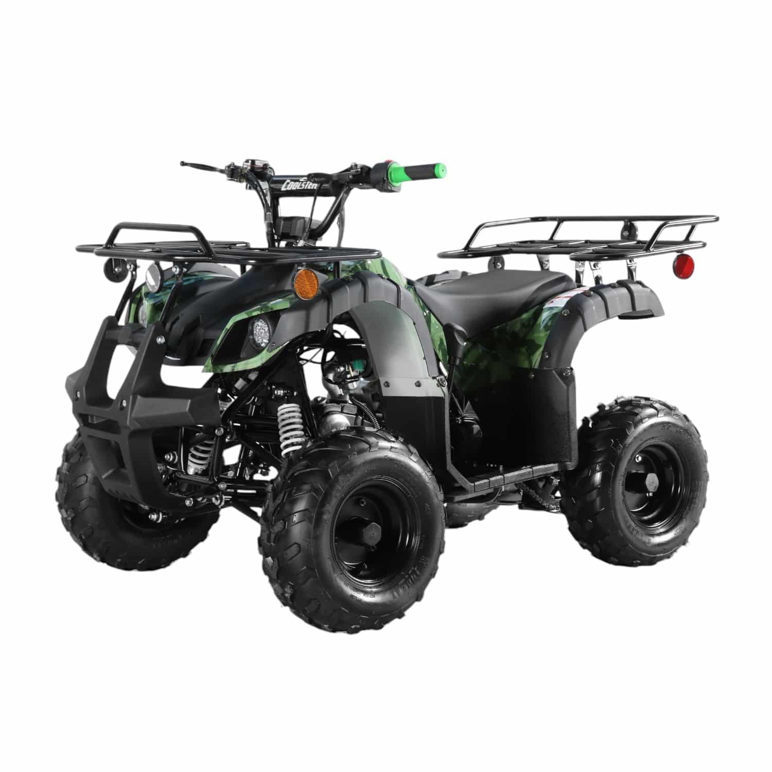 Coolster 125cc 3125R Mid-Sized Utility Style ATV Army Green Front Left Quarter View-Photoroom