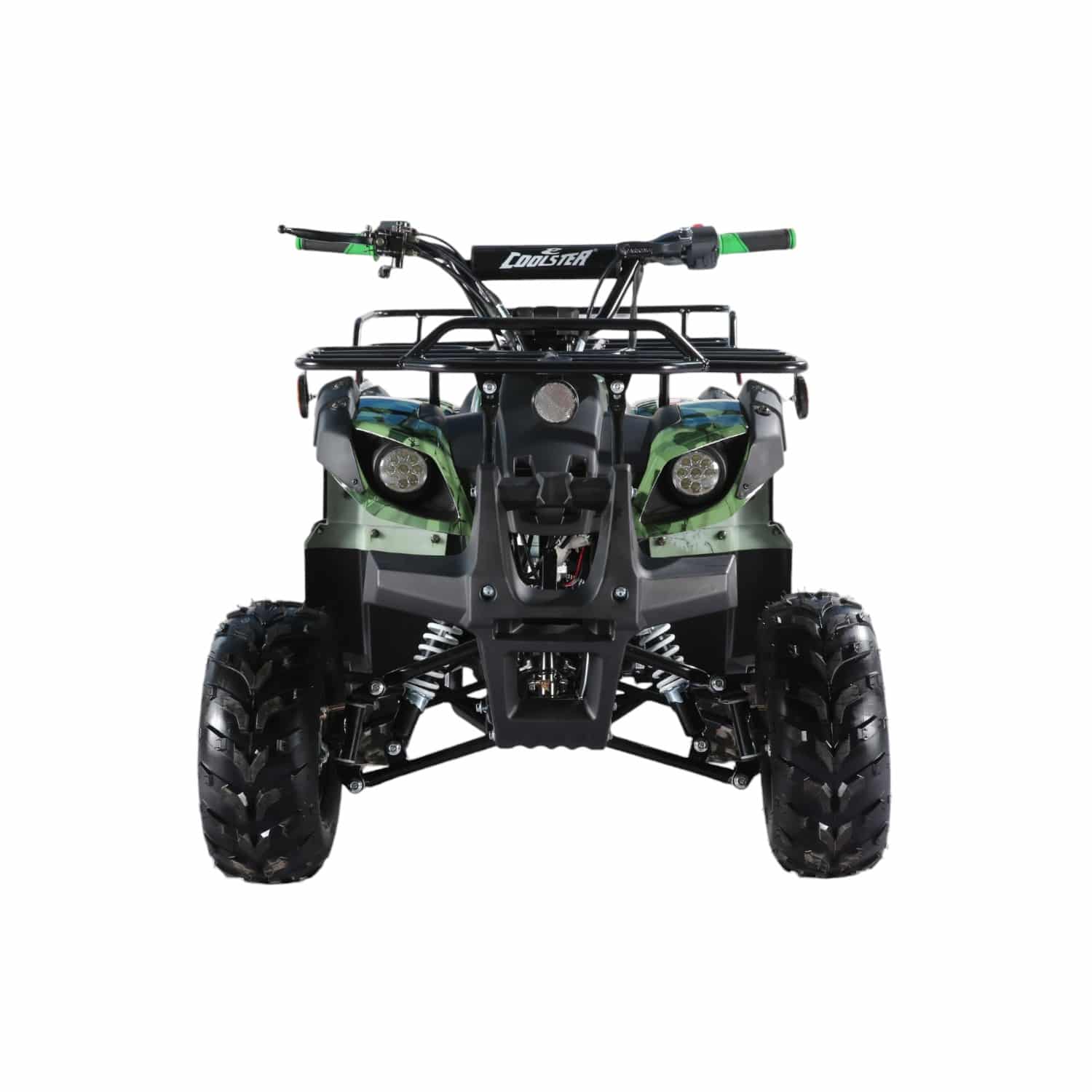 Coolster 125cc 3125R Mid-Sized Utility Style ATV Army Green Front View-Photoroom