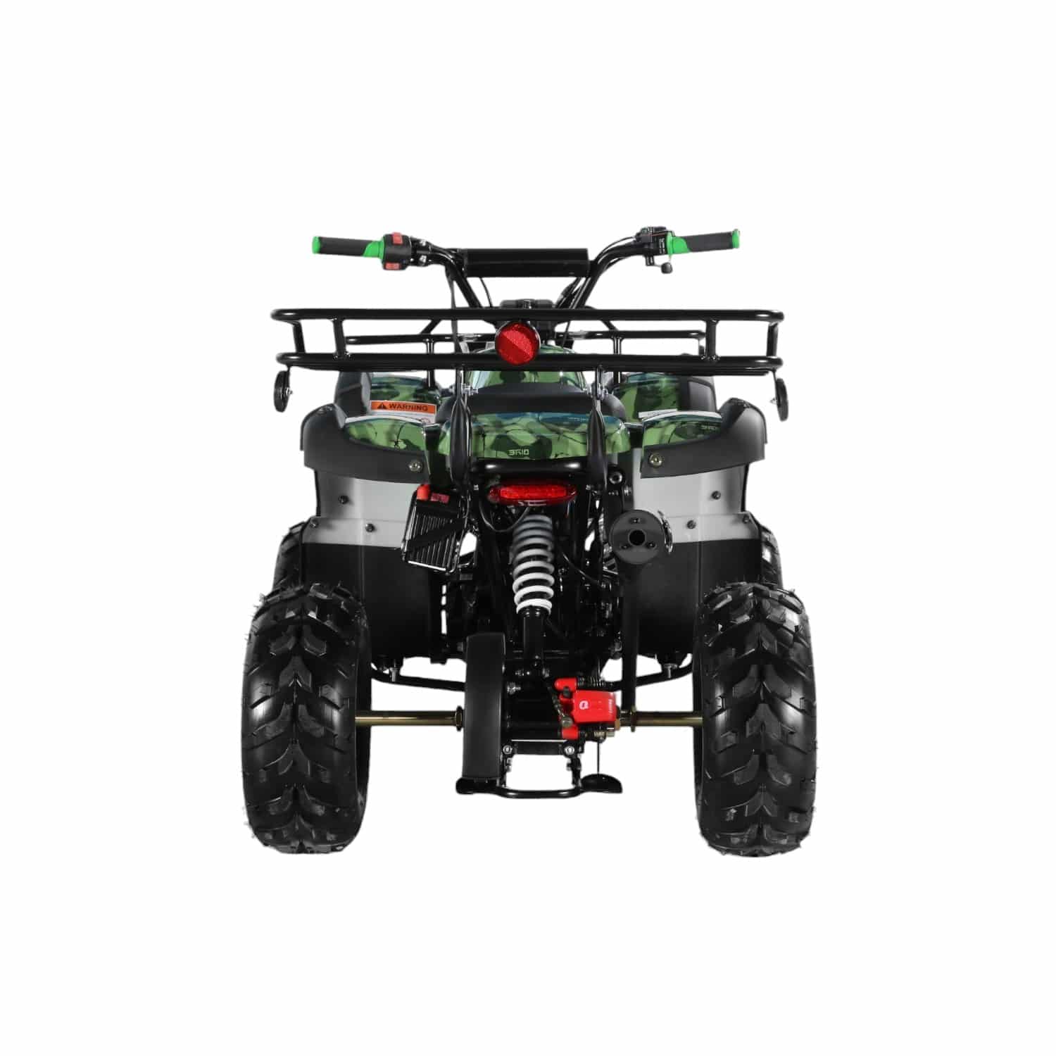 Coolster 125cc 3125R Mid-Sized Utility Style ATV Army Green Rear View-Photoroom