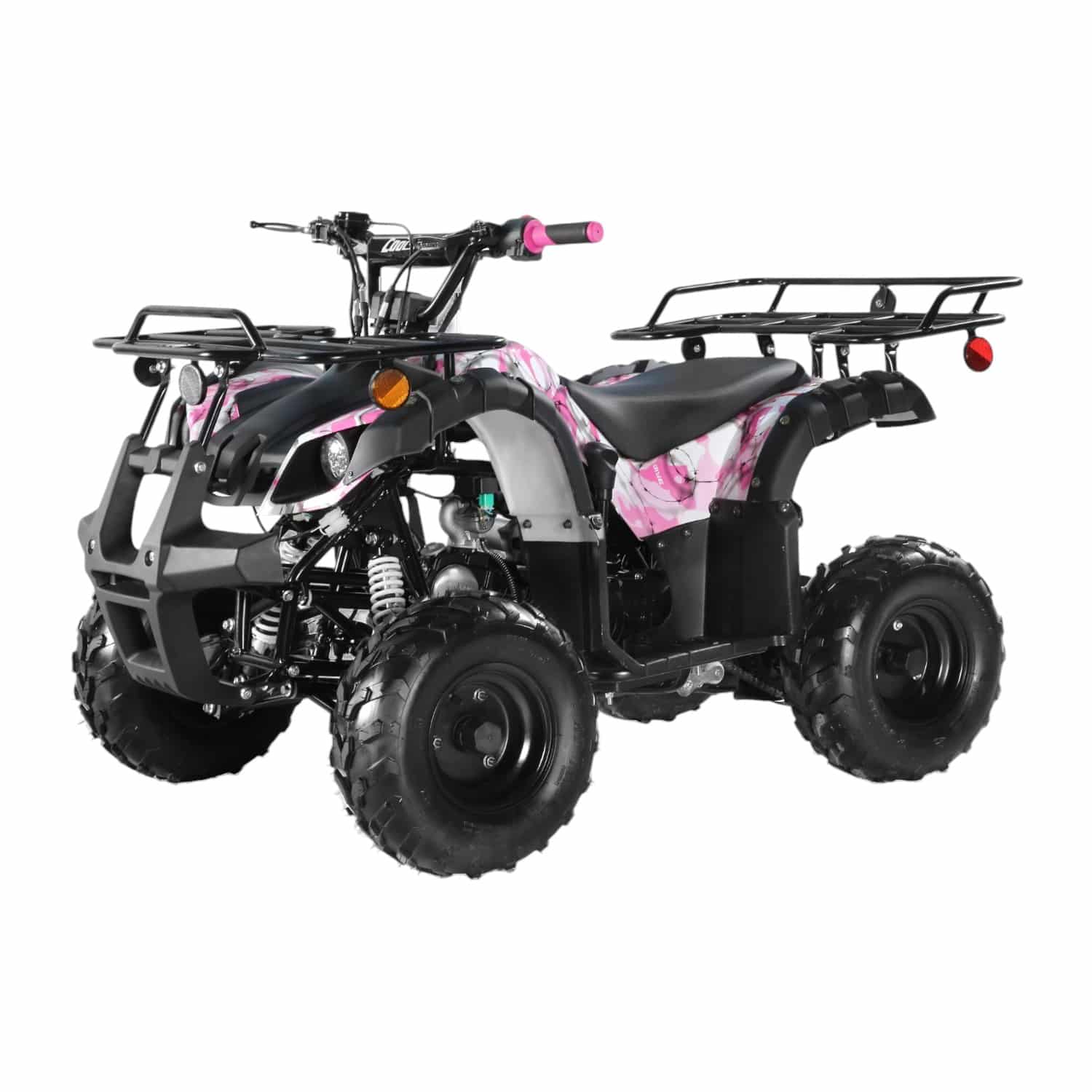 Coolster 125cc 3125R Mid-Sized Utility Style ATV Army Pink Front Left Quarter View-Photoroom