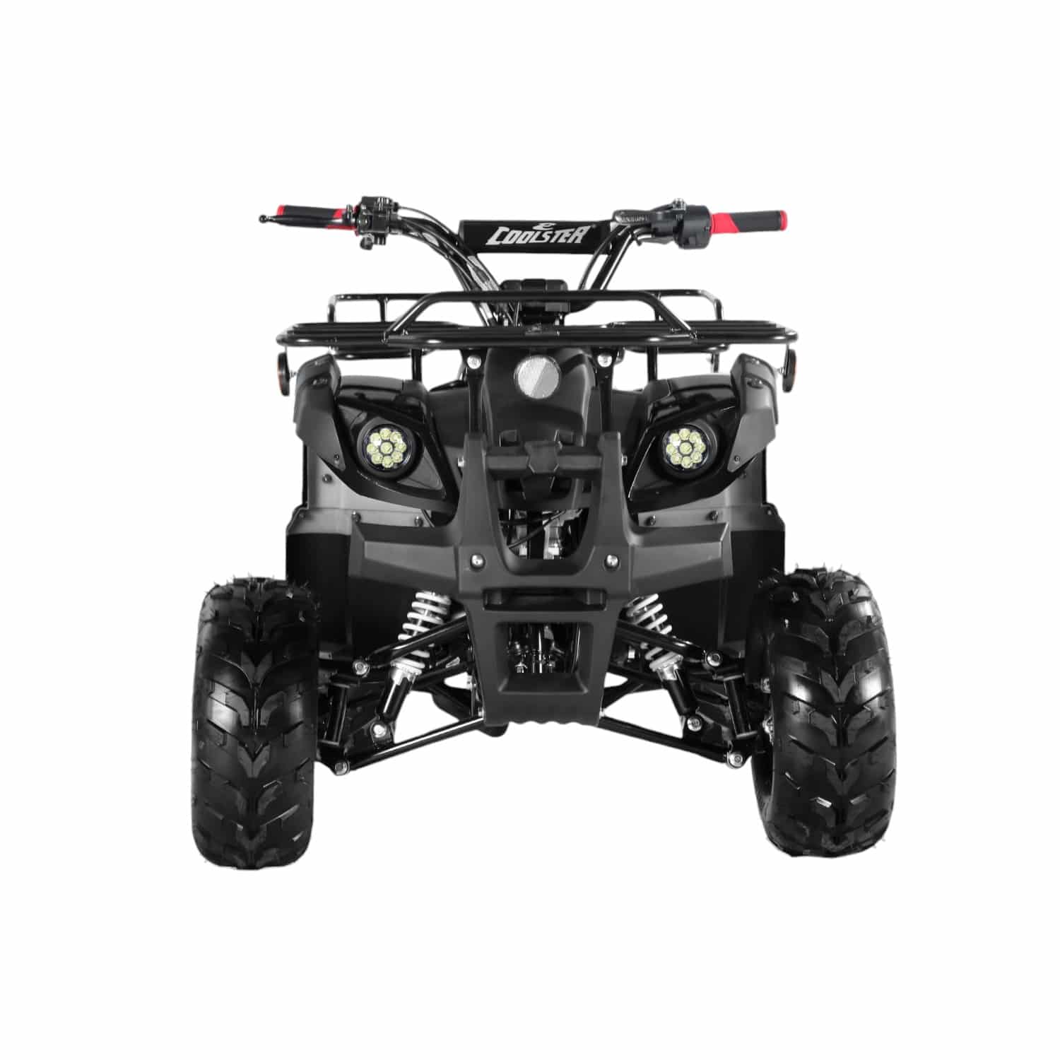 Coolster 125cc 3125R Mid-Sized Utility Style ATV Black Front View-Photoroom