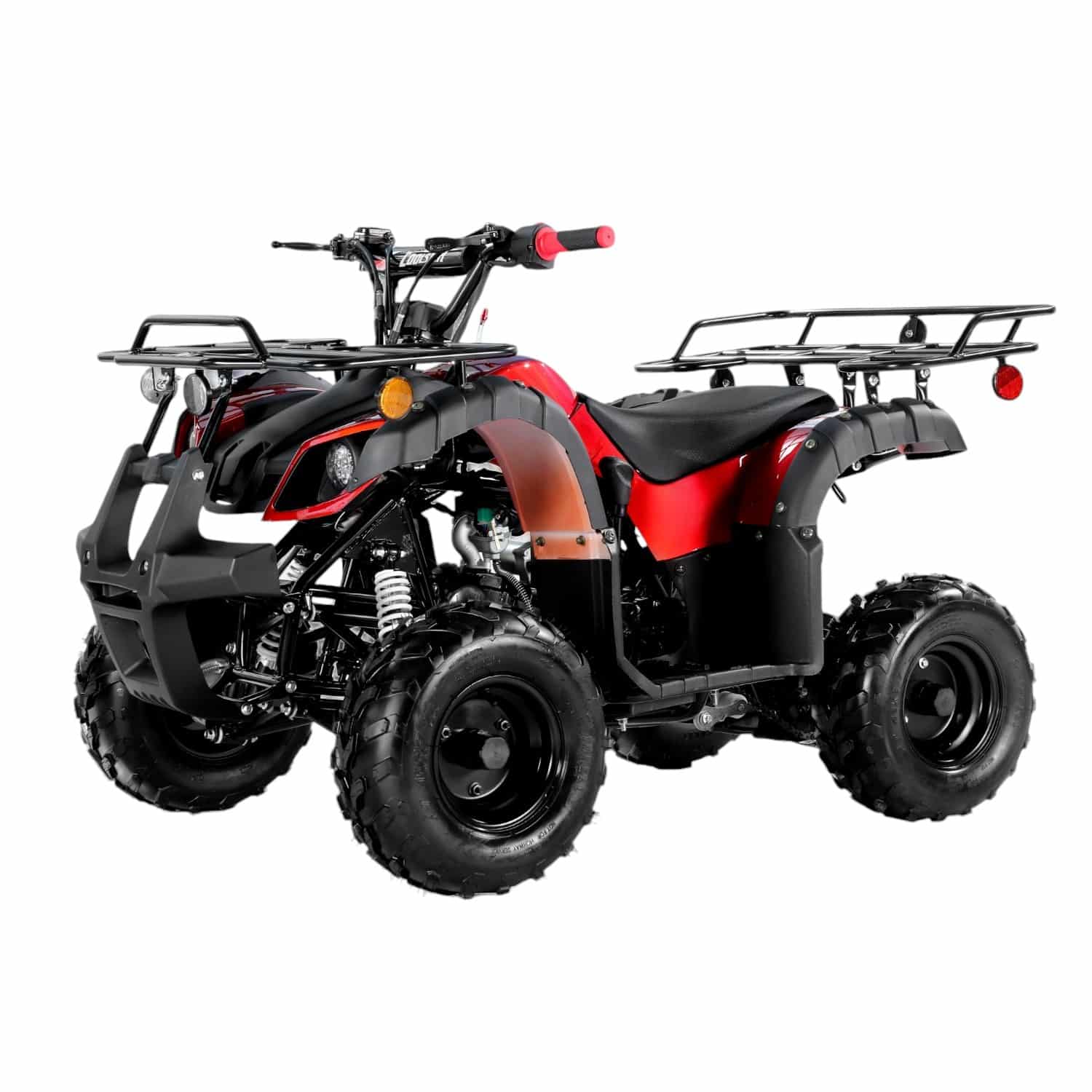 Coolster 125cc 3125R Mid-Sized Utility Style ATV Red Front Left Quarter View-Photoroom