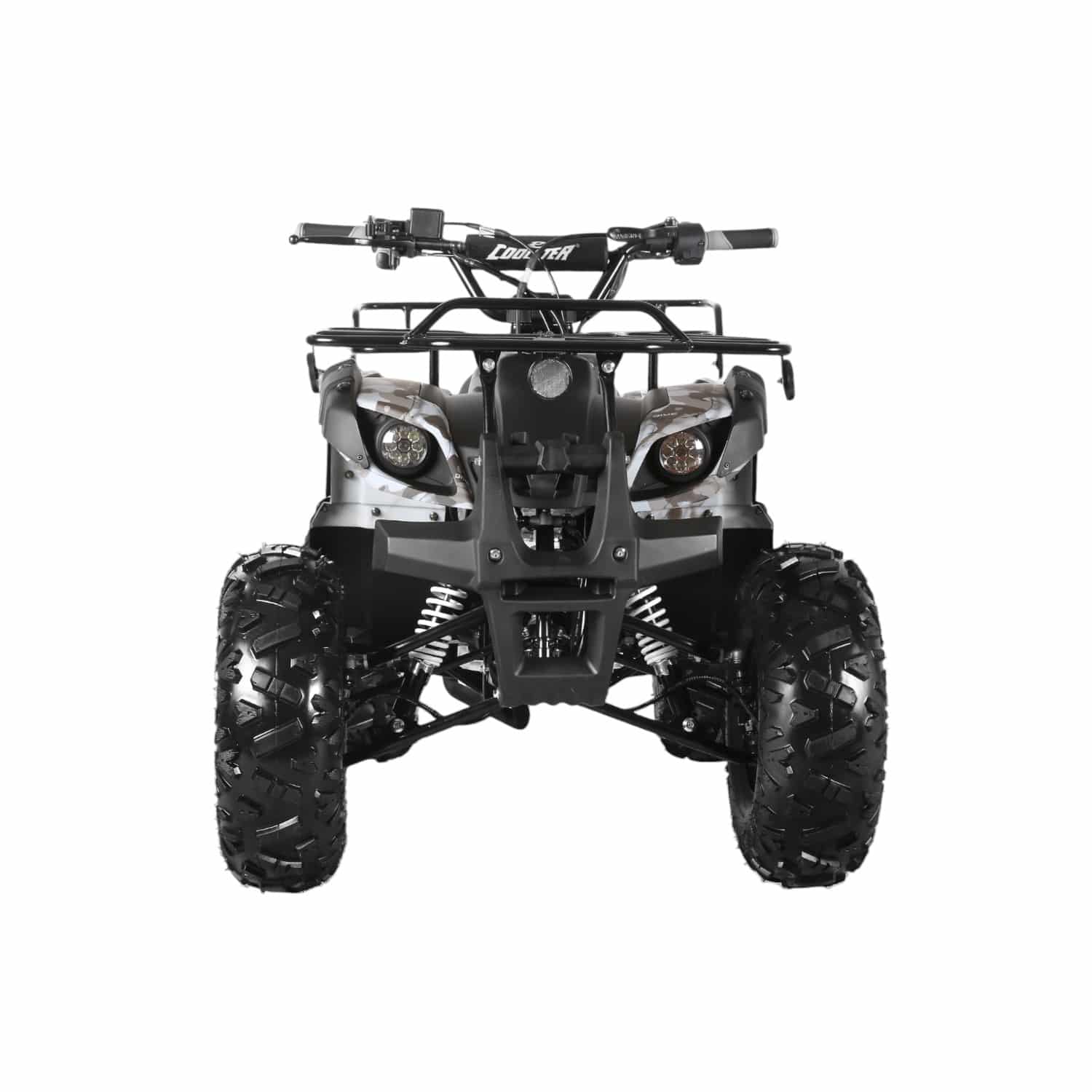 Coolster 125cc 3125XR-8U2 Mid-Sized Utility Style ATV Army Black Front View-Photoroom