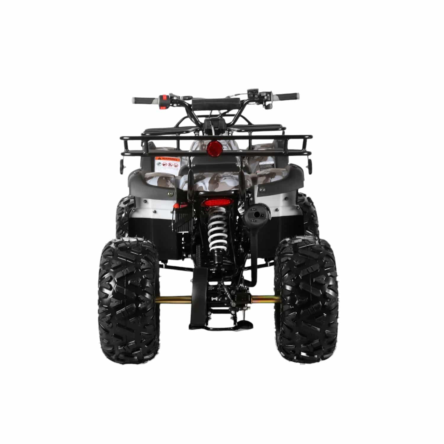 Coolster 125cc 3125XR-8U2 Mid-Sized Utility Style ATV Army Black Rear View-Photoroom