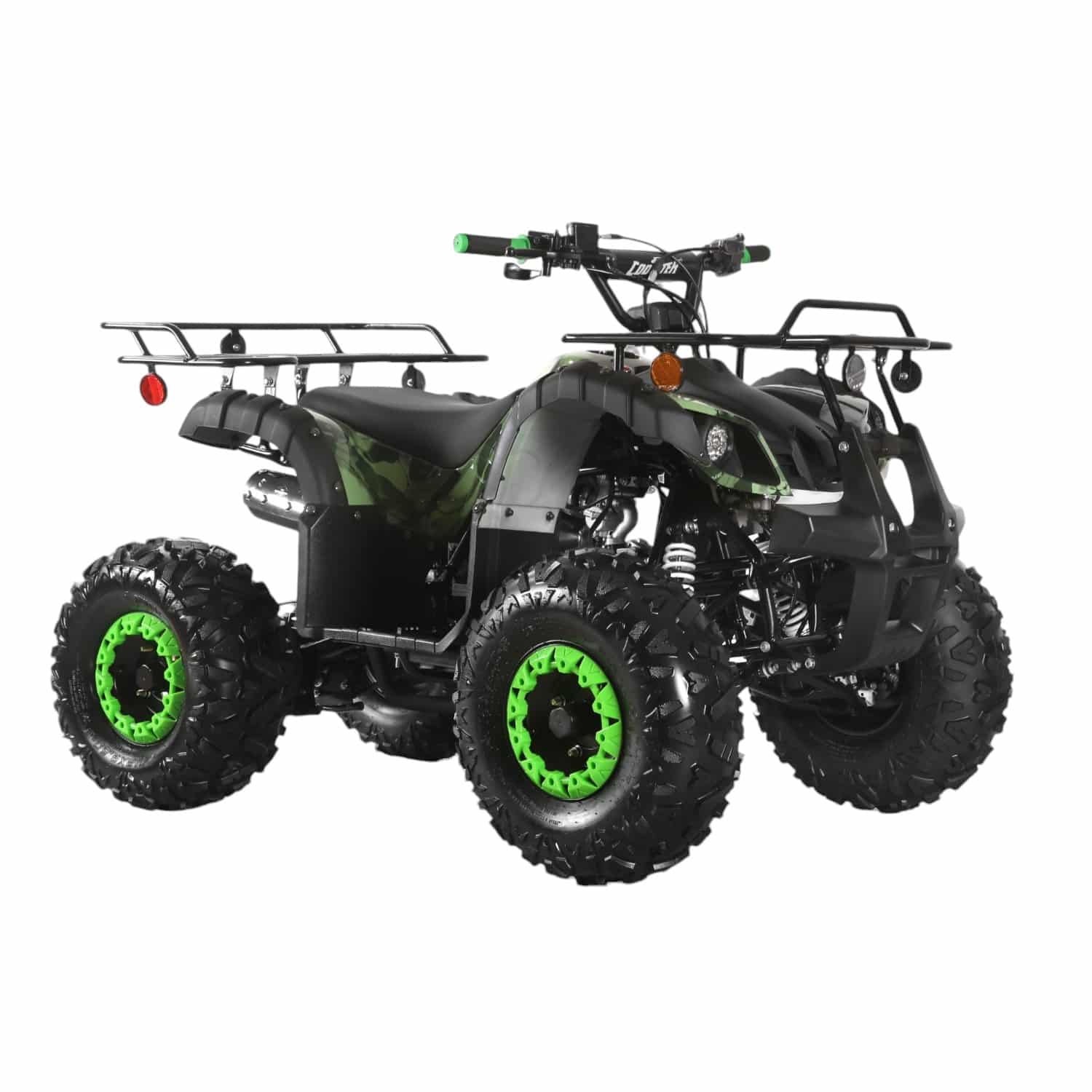 Coolster 125cc 3125XR-8U2 Mid-Sized Utility Style ATV Army Green Front Right Quarter View-Photoroom