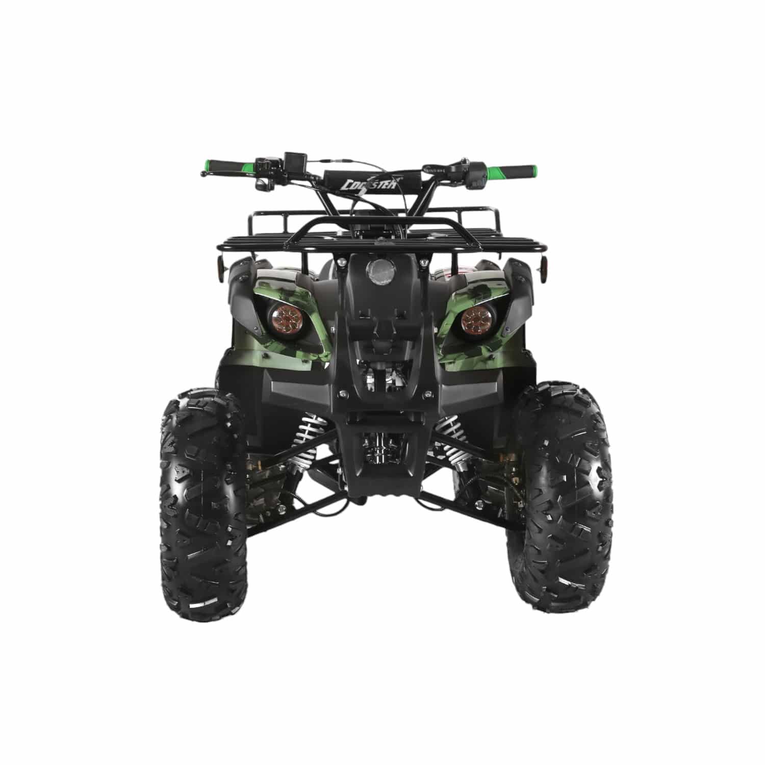 Coolster 125cc 3125XR-8U2 Mid-Sized Utility Style ATV Army Green Front View-Photoroom