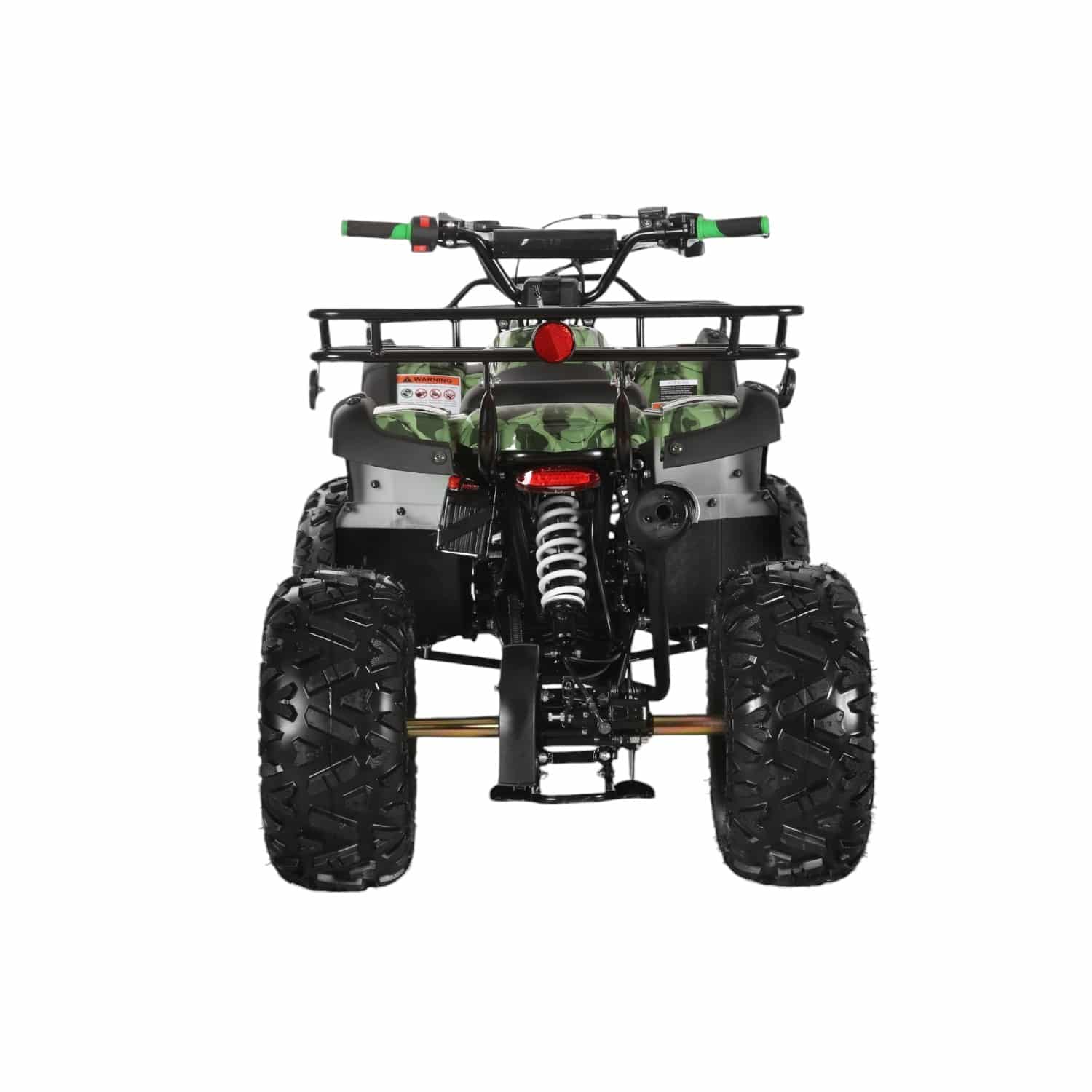 Coolster 125cc 3125XR-8U2 Mid-Sized Utility Style ATV Army Green Rear View-Photoroom