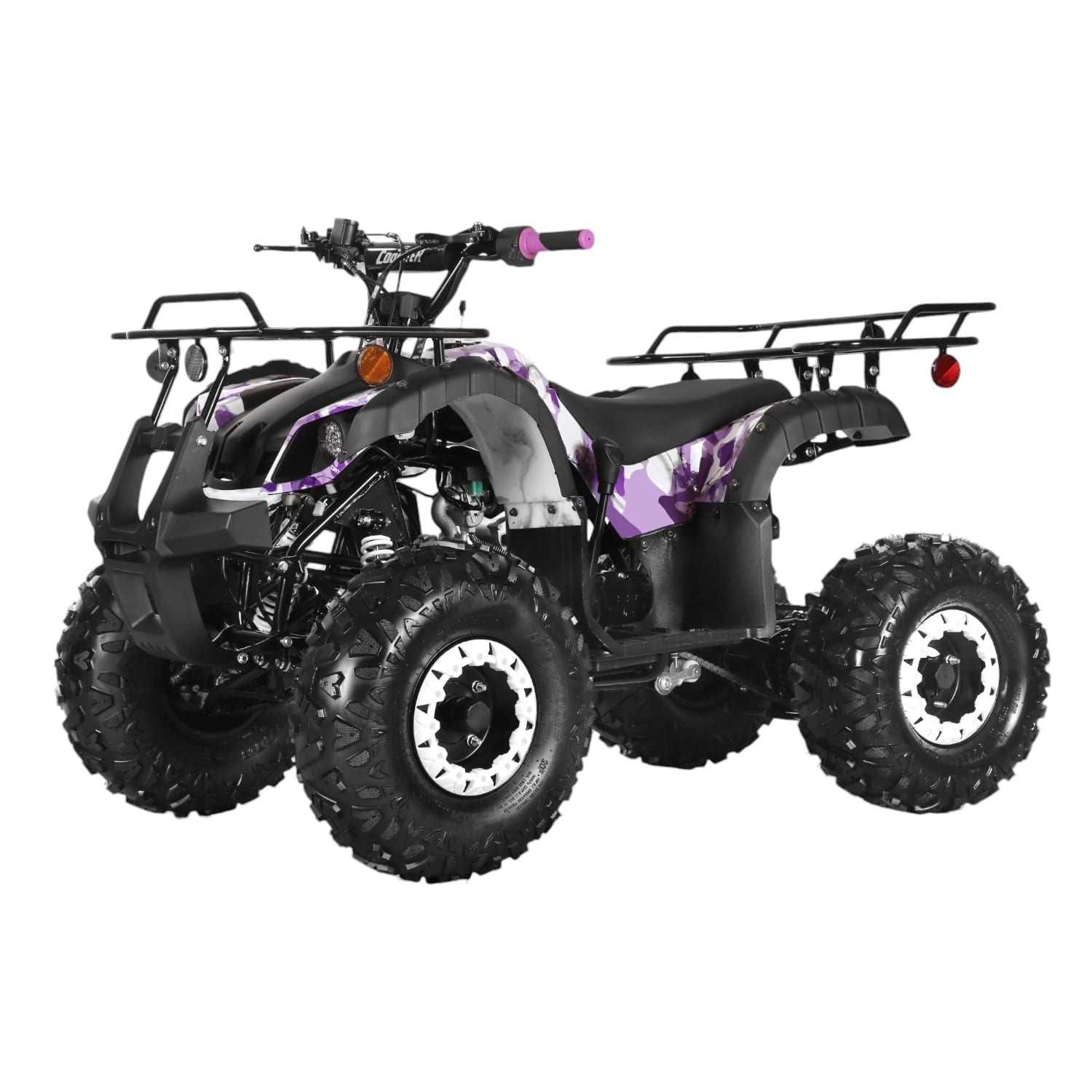 Coolster 125cc 3125XR-8U2 Mid-Sized Utility Style ATV Army Purple Front Left Quarter View-Photoroom