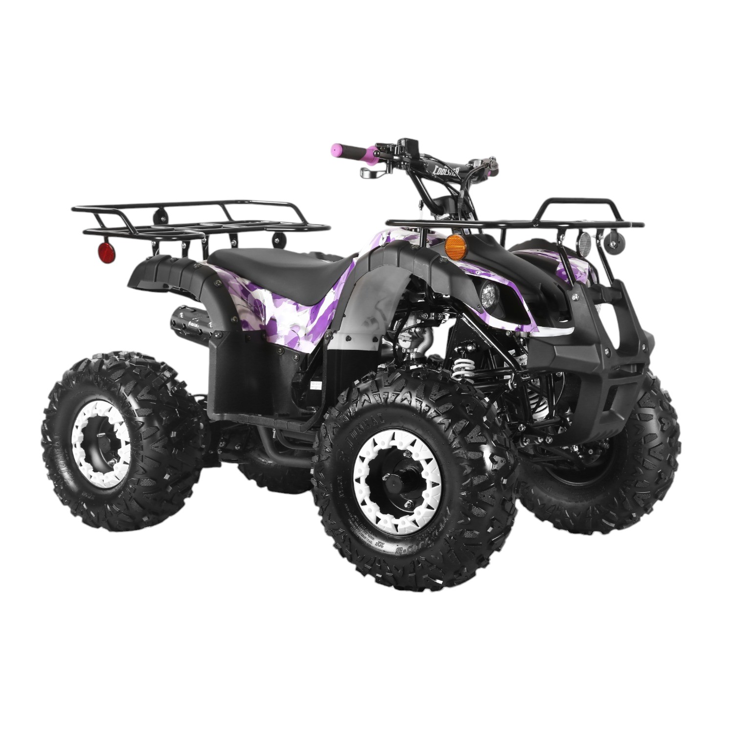 Coolster 125cc 3125XR-8U2 Mid-Sized Utility Style ATV Army Purple Front Right Quarter View-Photoroom