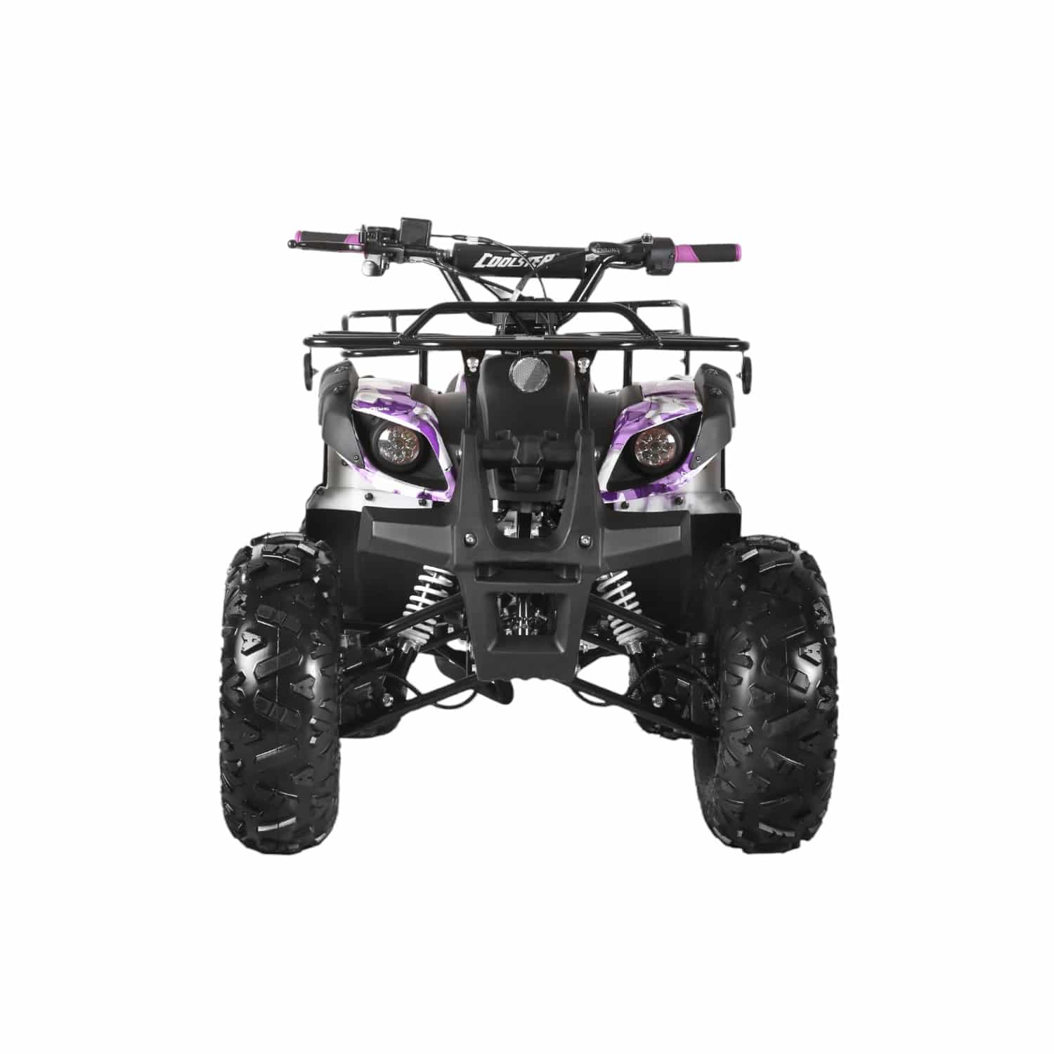 Coolster 125cc 3125XR-8U2 Mid-Sized Utility Style ATV Army Purple Front View-Photoroom