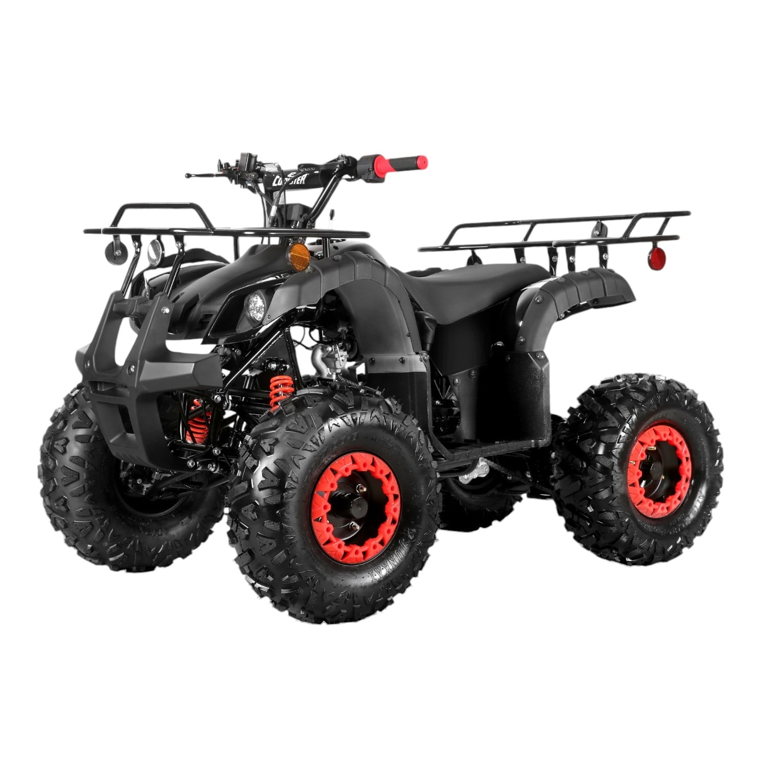 Coolster 125cc 3125XR-8U2 Mid-Sized Utility Style ATV Black Front Left Quarter View-Photoroom