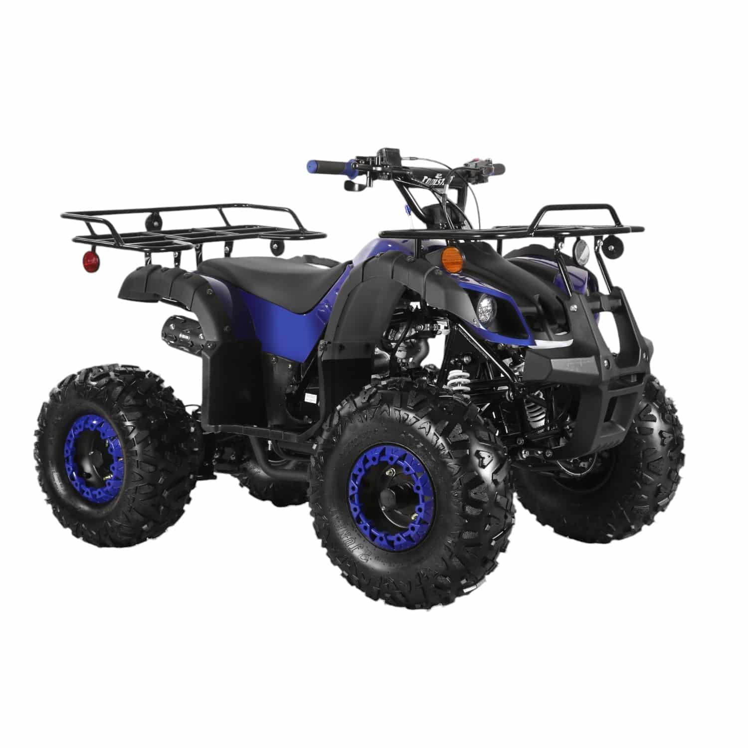 Coolster 125cc 3125XR-8U2 Mid-Sized Utility Style ATV Blue Front Right Quarter View-Photoroom